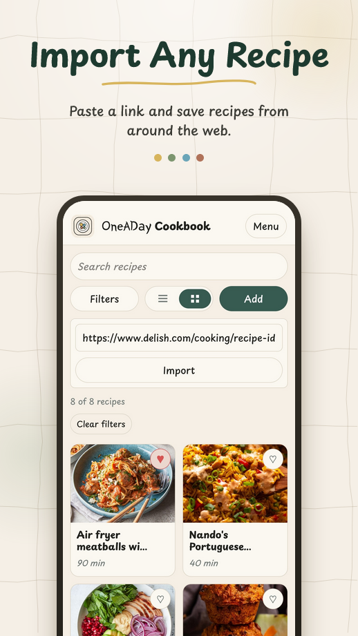 Plan and schedule meals for the whole week